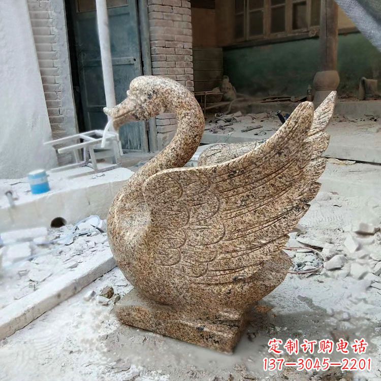 泸州应用天鹅花岗岩制作的喷水雕塑