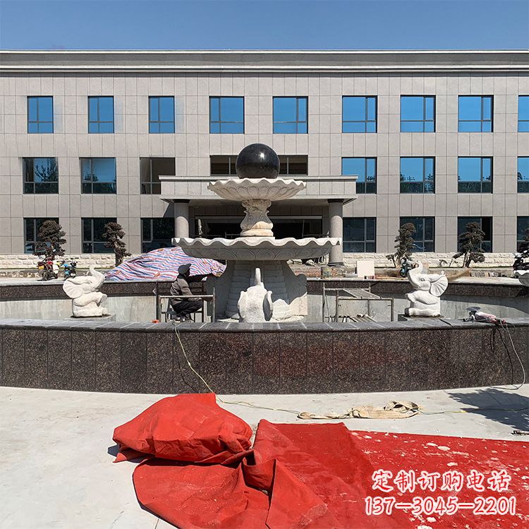 泸州企业广场招财石雕喷泉雕塑