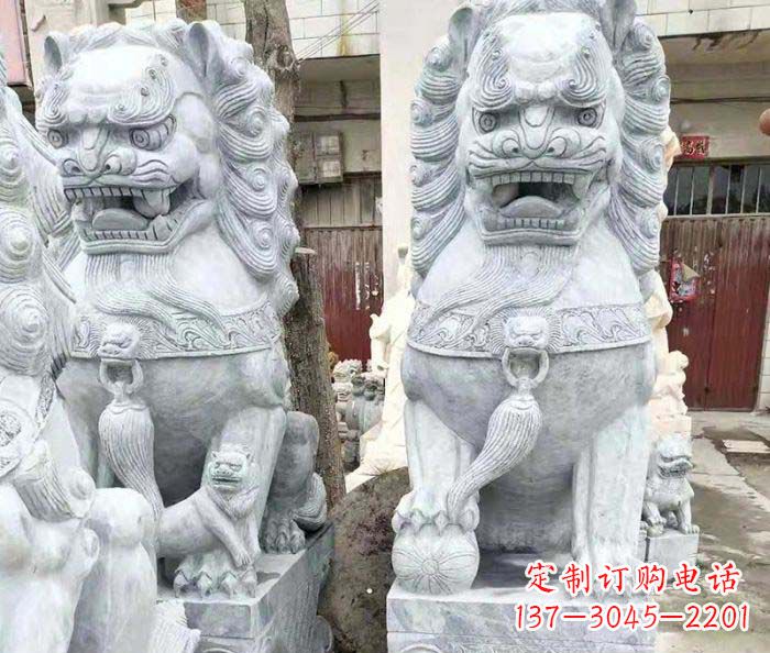 泸州象征力量的大理石狮子石雕