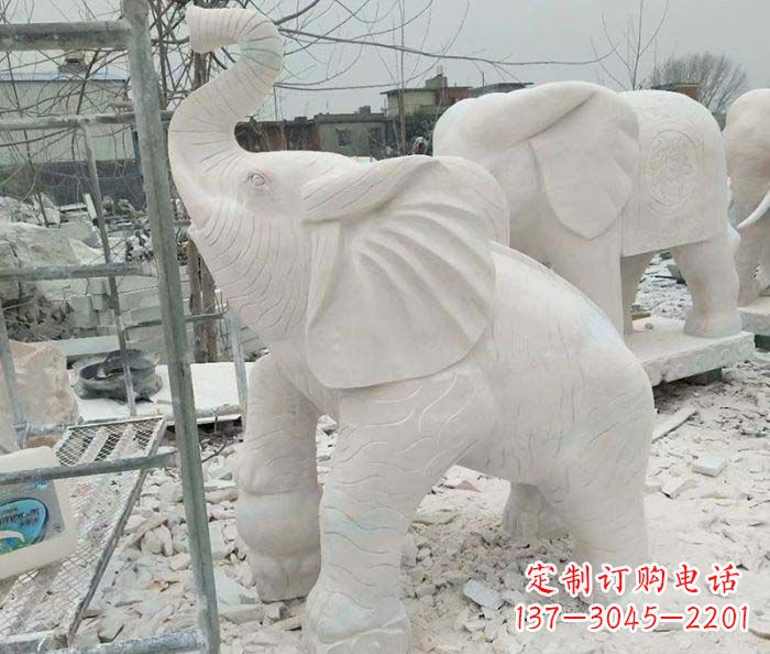 泸州企业景观招财大象石雕