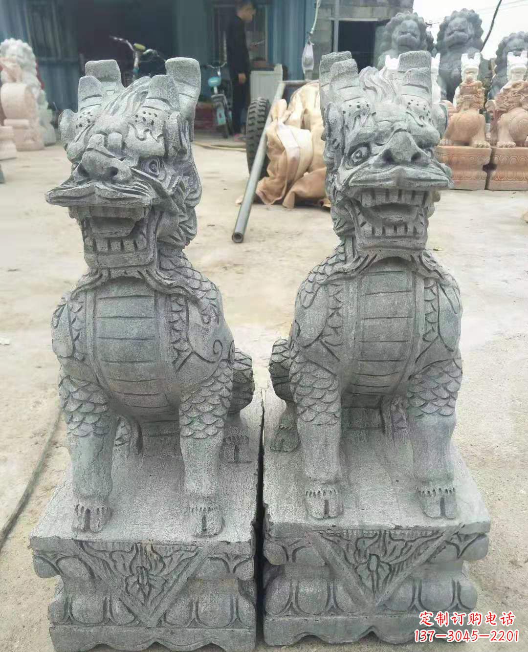泸州古典雅致的麒麟石雕