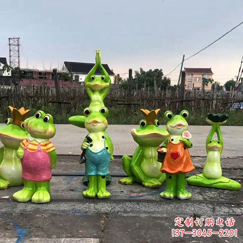 泸州精美青蛙玻璃钢卡通雕塑