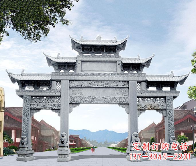 泸州高品质牌坊石雕,为您量身定制