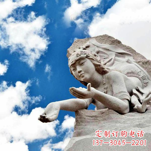 泸州传说中的精卫—大理石雕塑