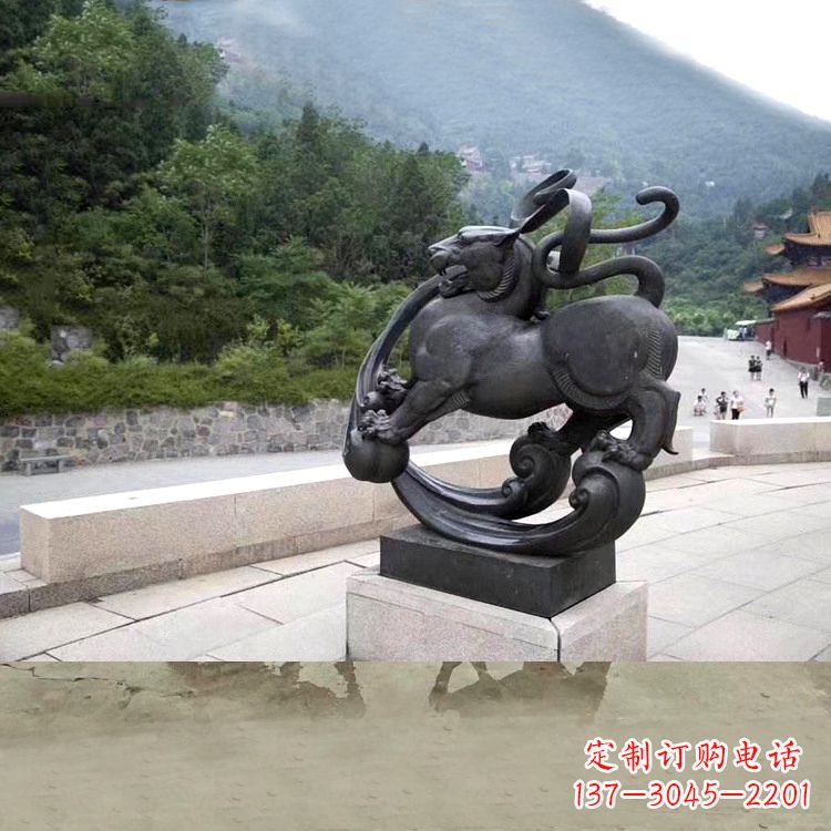 泸州神兽白虎铜雕塑,雕刻出传统中国文化之精髓