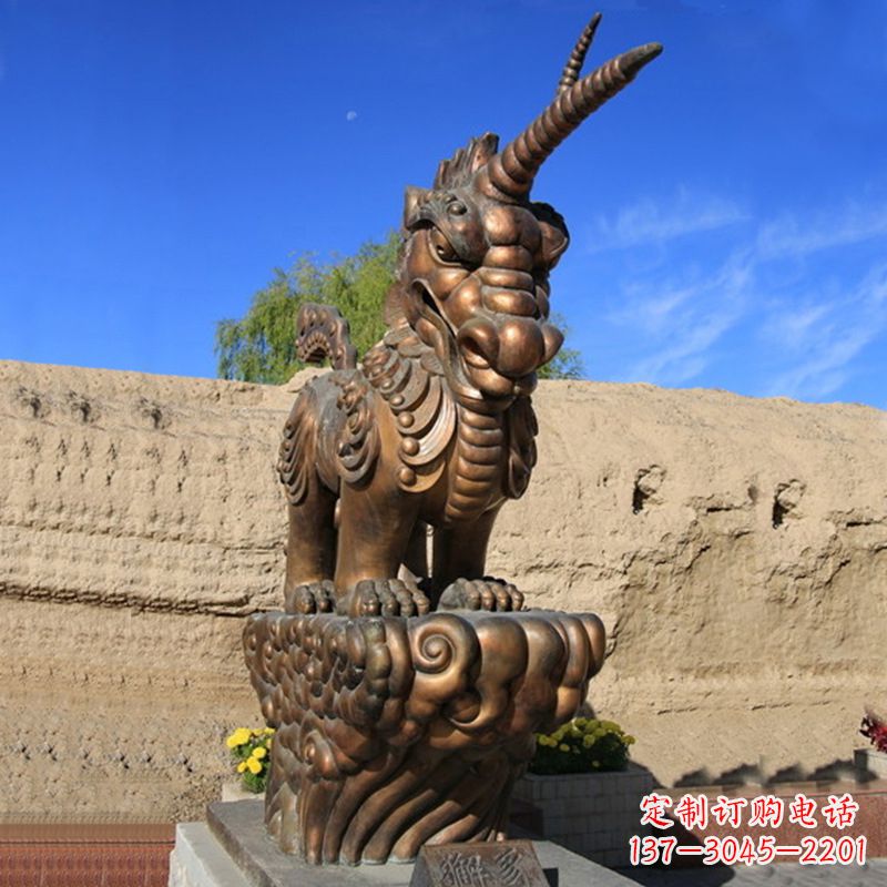 泸州神兽獬豸古铜雕塑摆件