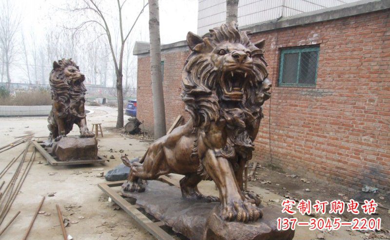 泸州狮子企业动物铜雕
