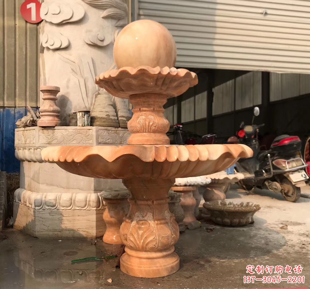 泸州象征祥和的石雕风水球雕塑