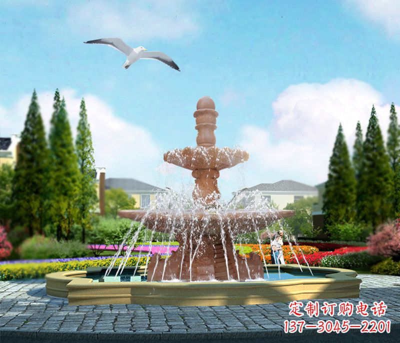 泸州石雕流水招财喷泉雕塑,让你迎接财运来临
