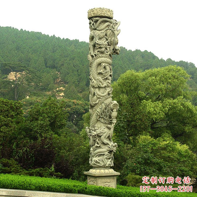 泸州中领雕塑:大气雄伟的石雕龙柱
