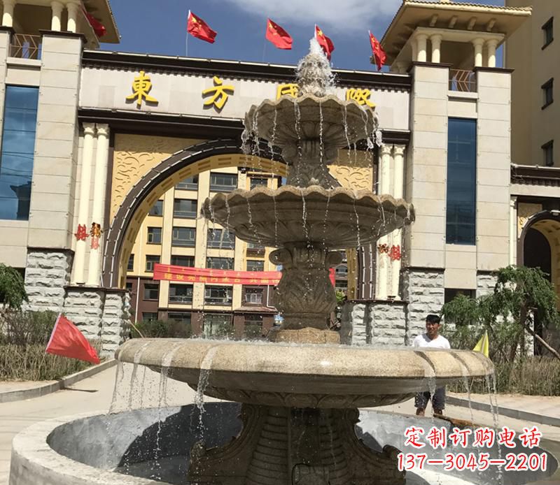 泸州石雕小区大型喷泉雕塑