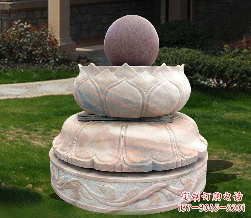 泸州石雕小区风水球雕塑