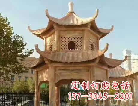 泸州石雕小区景观双层凉亭
