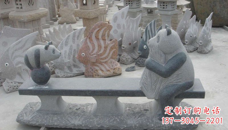 泸州石雕熊猫座椅