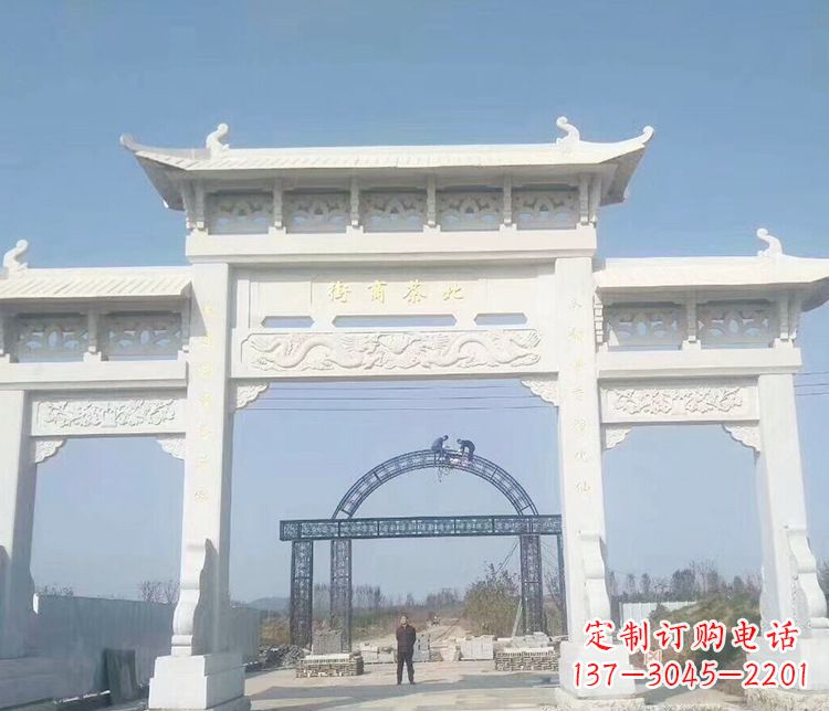 泸州石牌坊三门牌坊石雕 (4)