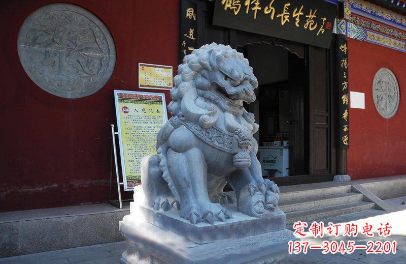 泸州石狮子寺庙门口石雕