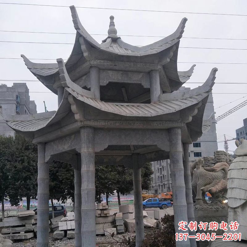 泸州双层八角石雕凉亭