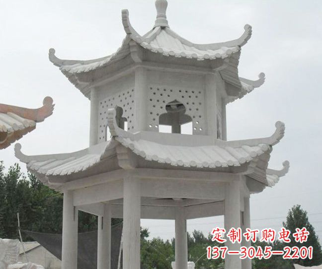 泸州双层大理石凉亭石雕