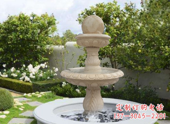 泸州双层风水球喷泉别墅石雕