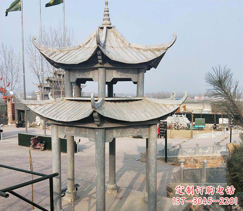 泸州双层户外凉亭石雕