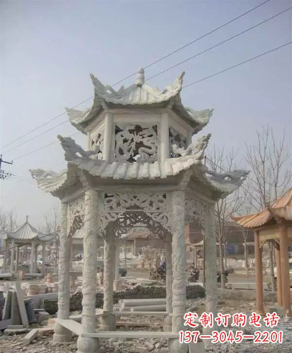 泸州双层凉亭石雕