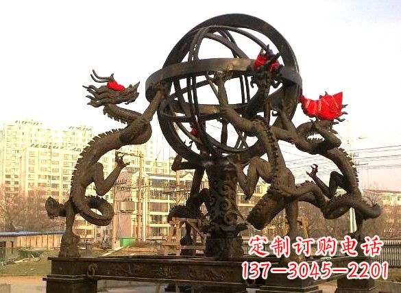 泸州四龙戏珠城市景观铜雕