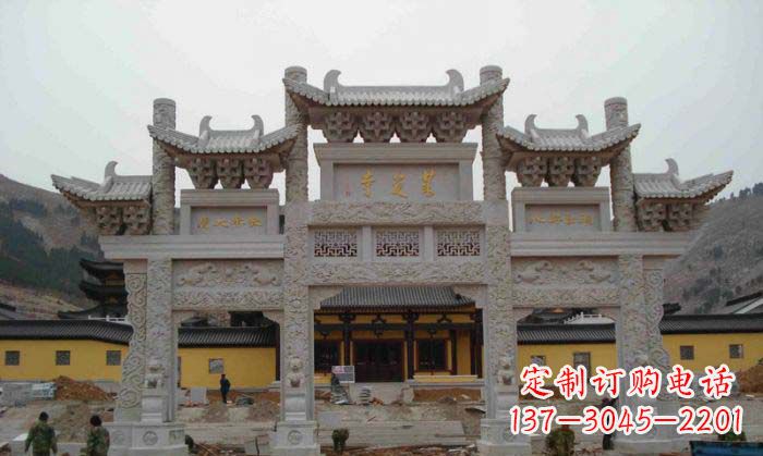 泸州寺庙景观三门五楼石牌坊
