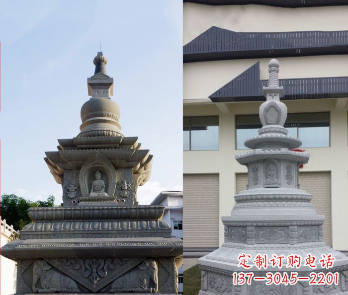 泸州寺庙景观舍利塔石雕 (3)