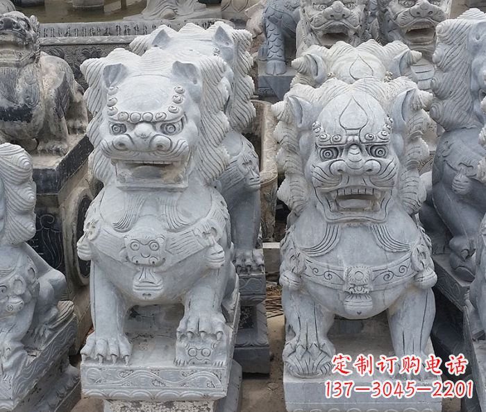 泸州寺庙青石狮子石雕