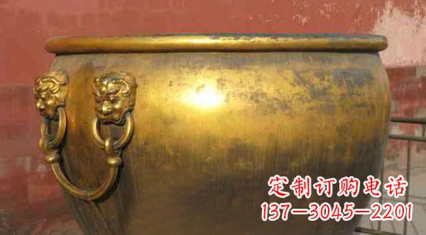 泸州寺庙水缸铜雕 (2)