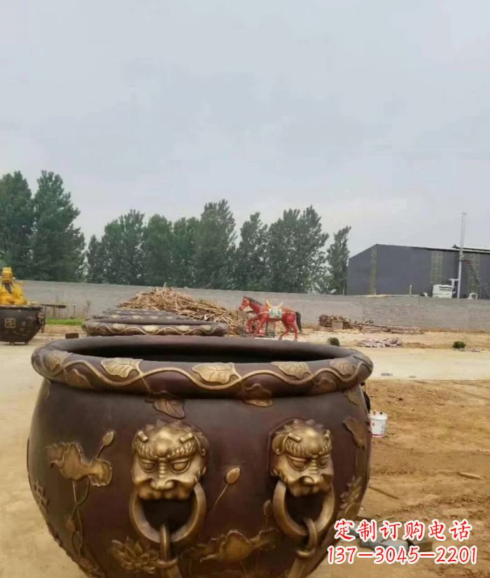 泸州寺庙水缸铜雕 (4)