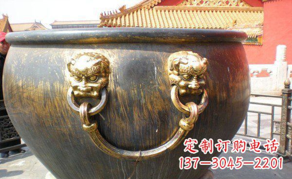 泸州寺庙水缸铜雕 (3)