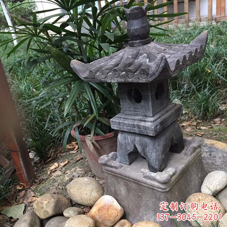 泸州寺庙园林青石做旧仿古石灯