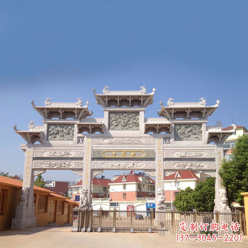 泸州寺院大门石雕牌楼
