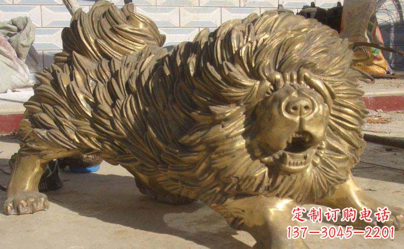 泸州松狮犬动物铜雕