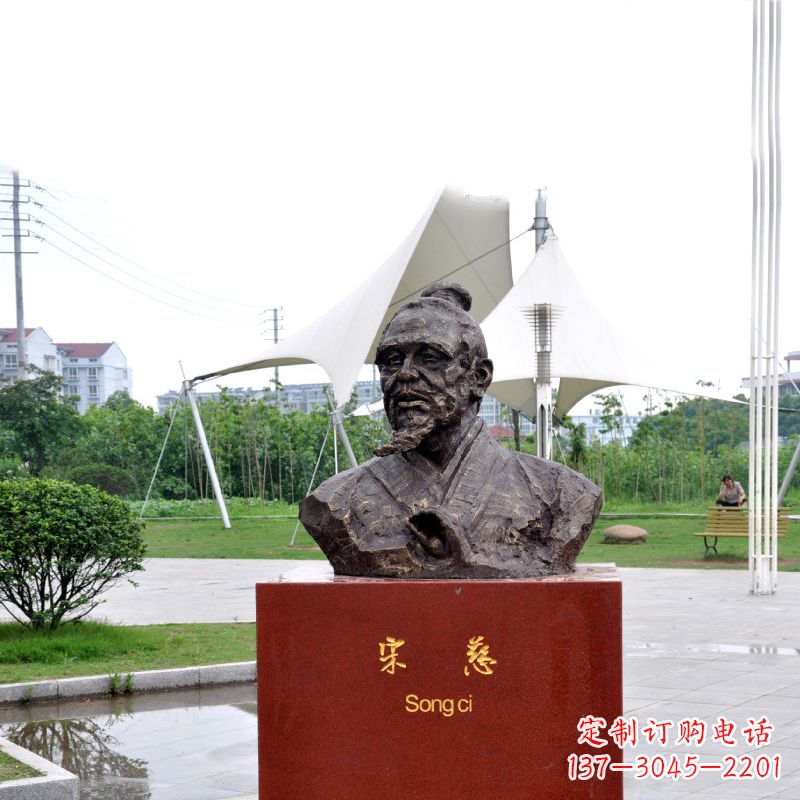 泸州宋慈铸铜头像雕塑-古代十大名医园林广场人物雕塑