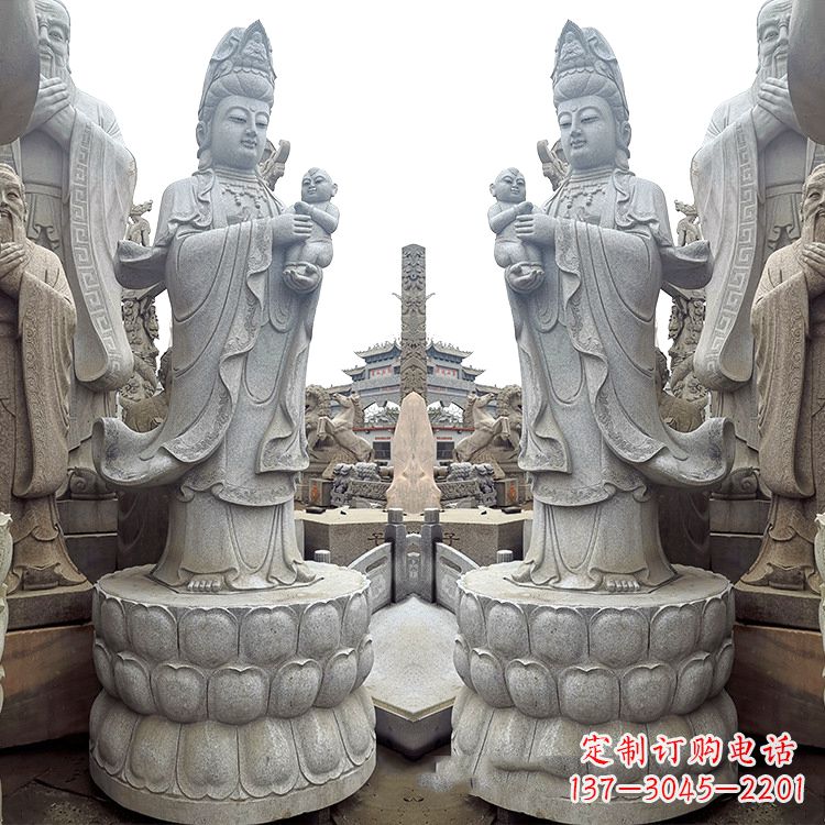 泸州送子观音青石雕塑