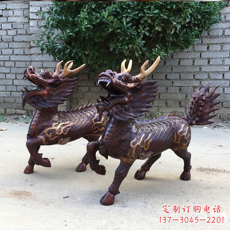 泸州送子麒麟铜雕塑