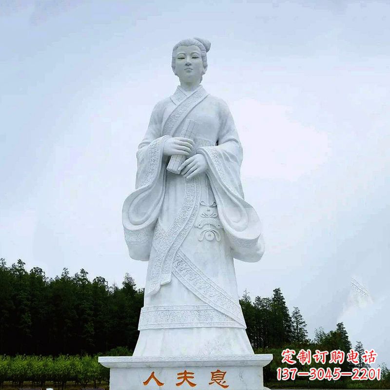 泸州桃花夫人息妫汉白玉雕塑-景区园林历史名人古代著名美女雕像