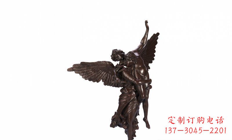 泸州天使玻璃钢仿铜人物雕塑