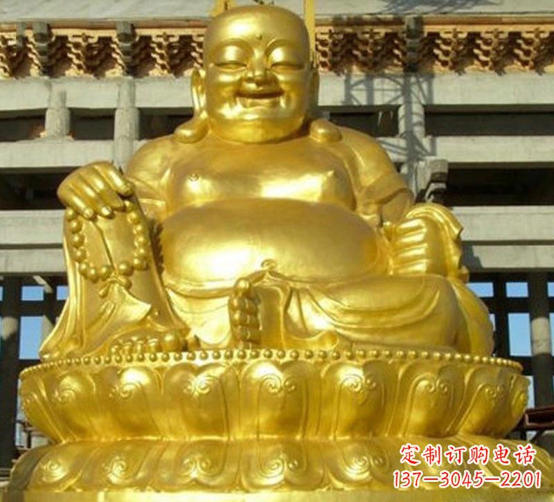 泸州贴金弥勒佛铜雕