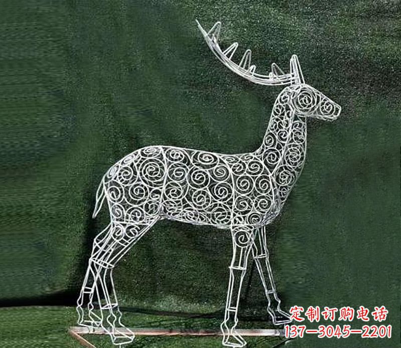 泸州铁艺不锈钢镂空梅花鹿雕塑