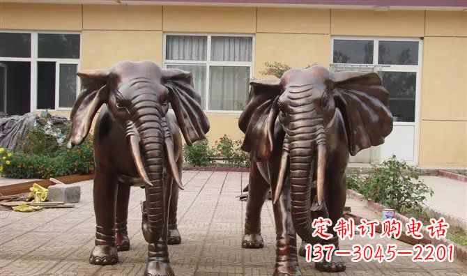 泸州铜雕大象公司门口动物雕塑