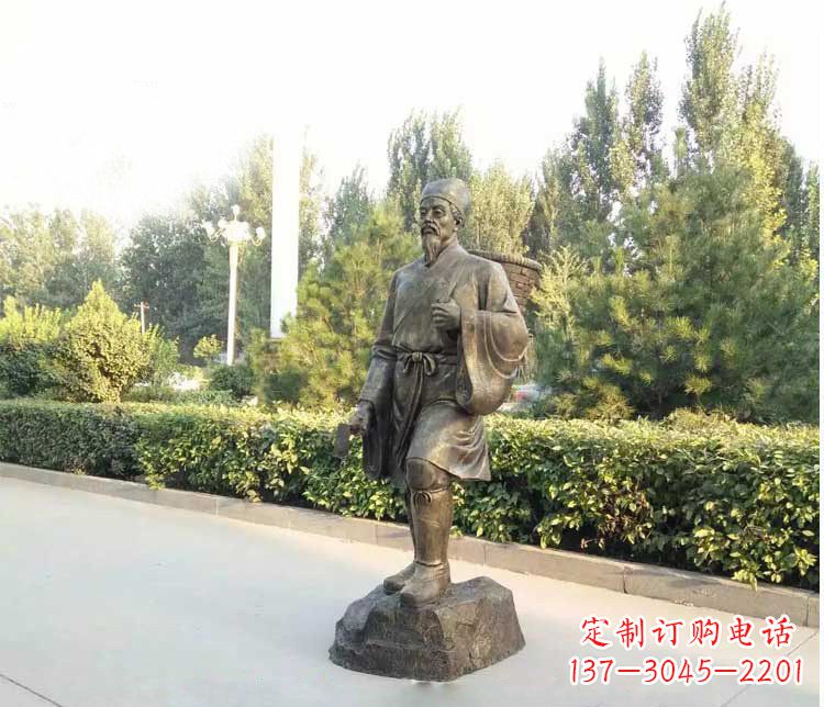 泸州铜雕古代名医李时珍雕塑