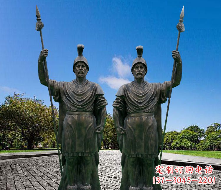 泸州铜雕古罗马战士人物