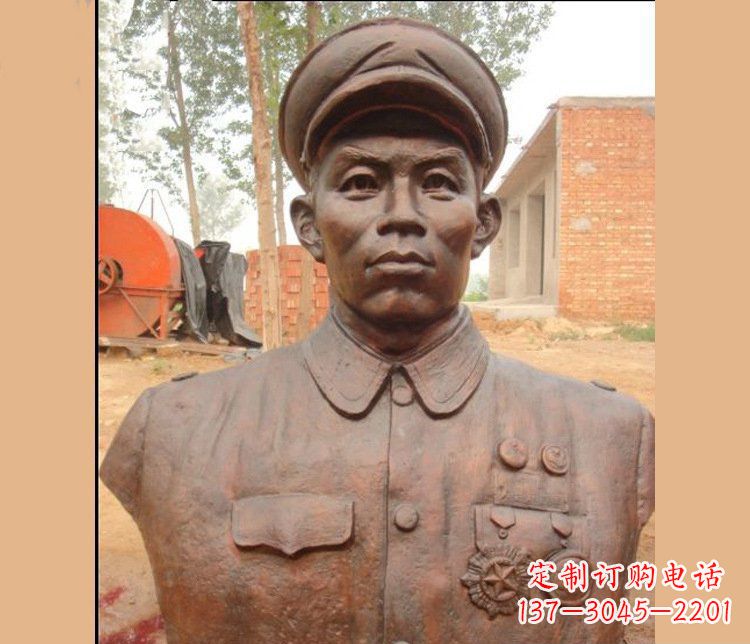 泸州铜雕广场军人胸像雕塑