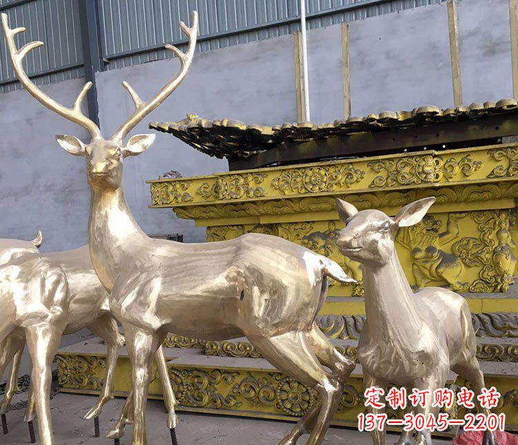 泸州铜雕户外动物小鹿雕塑