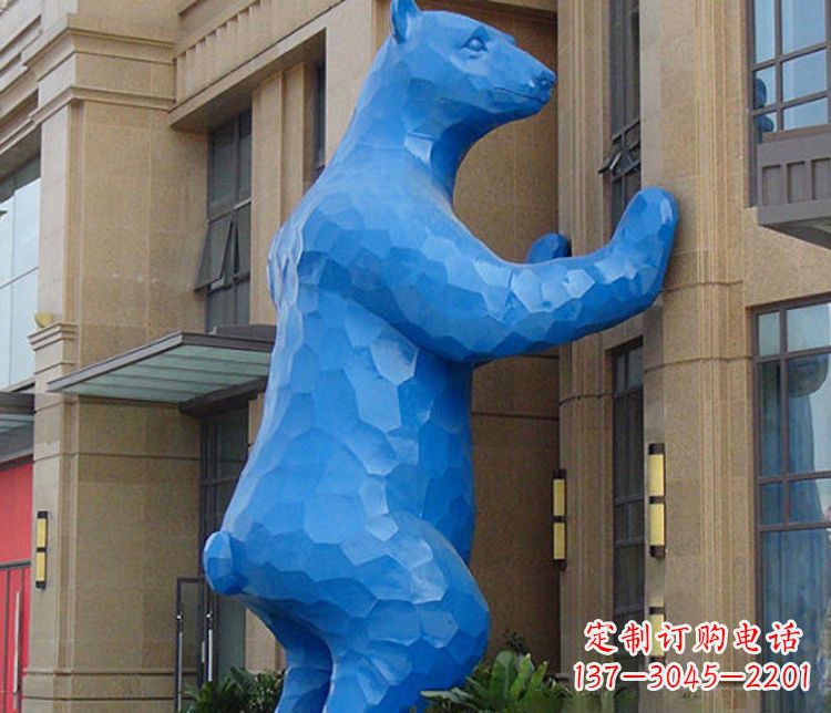 泸州铜雕几何狗熊雕塑