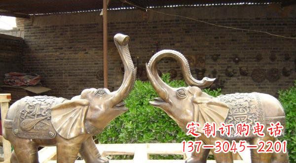 泸州铜雕吉祥小象公园动物雕塑