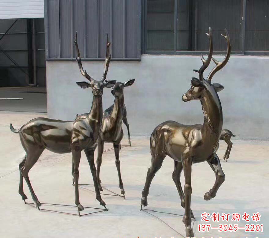 泸州铜雕鹿群雕塑